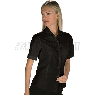 ISACCO CAMICETTA TENERIFE STRETCH M/M NERO 97% COTTON  3% SPANDEX