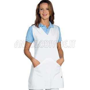 ISACCO PONCHO V BIANCO 65% POLYESTER  35% COTTON