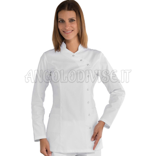 ISACCO CASACCA NIZZA BOTTONI A PRESSIONE BIANCO 65% POLYESTER  35% COTTON