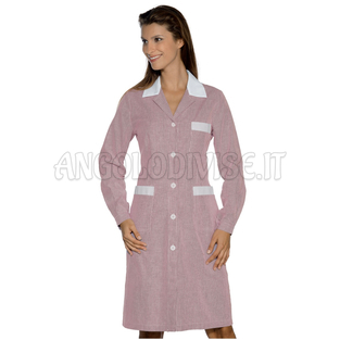 ISACCO CAMICE POSITANO RIGATINO BORDEAUX+BIANCO 100 % COTTON