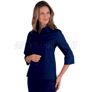 ISACCO CAMICETTA KYOTO MAN.3/4 BLU 65% POLYESTER  35% COTTON