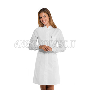 ISACCO CAMICE CATALINA POLSI IN MAGLIA SUPER STRETCH BIANCO 97% COTTON  3% SPANDEX
