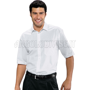 ISACCO CAMICIA ISACCO UOMO M/M BIANCO 65% POLYESTER  35% COTTON