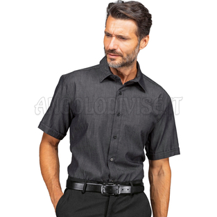 ISACCO CAMICIA NEVADA UNISEX STRETCH M/M LIGHT  BLACK JEANS 97% COTTON  3% SPANDEX