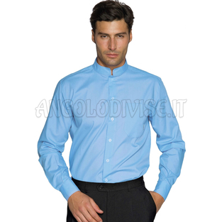 ISACCO CAMICIA UNISEX DUBLINO AZZURRO 65% POLYESTER  35% COTTON