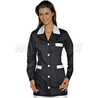ISACCO CASACCA MARBELLA NERO+BIANCO 65% POLYESTER  35% COTTON