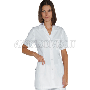 ISACCO CASACCA MARBELLA BOTTONI A PRESSIONE ANTIACIDO M/M BIANCO 65% POLYESTER  35% COTTON