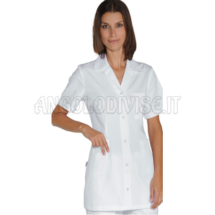 ISACCO CASACCA MARBELLA BOTTONI A PRESSIONE M/M BIANCO 65% POLYESTER  35% COTTON