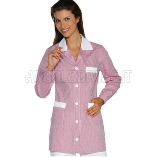 ISACCO CASACCA MARBELLA R.ROSA+BIANCO 65% POLYESTER  35% COTTON