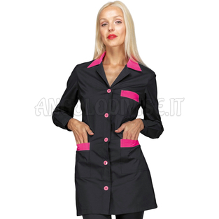 ISACCO CASACCA MARBELLA NERO+FUCSIA 65% POLYESTER  35% COTTON