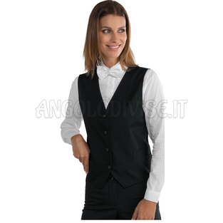 ISACCO GILET UNISEX SFODERATO NERO 65% POLYESTER  35% COTTON