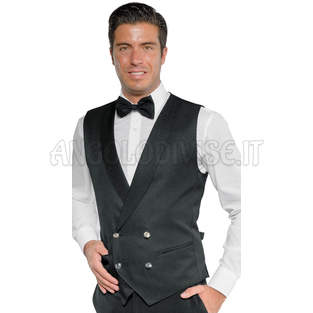 ISACCO GILET UNISEX DOPPIOPETTO NERO 100 % POLYESTER