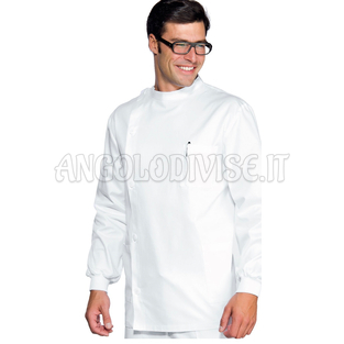 ISACCO CASACCA DENTISTA POLSI IN MAGLIA BIANCO 100 % COTTON