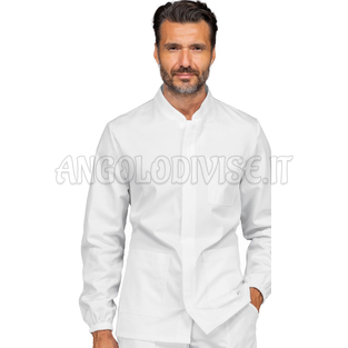 ISACCO CASACCA CORFU' CON ZIP BIANCO 65% POLYESTER  35% COTTON