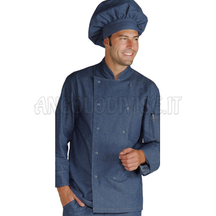 ISACCO GIACCA CUOCO JEANS BOTTONI A PRESSIONE 100 % COTTON