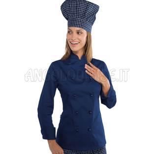 ISACCO GIACCA LADYCHEF BLU 65% POLYESTER  35% COTTON