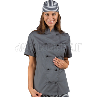 ISACCO GIACCA LADYCHEF M/M GRIGIO 65% POLYESTER  35% COTTON