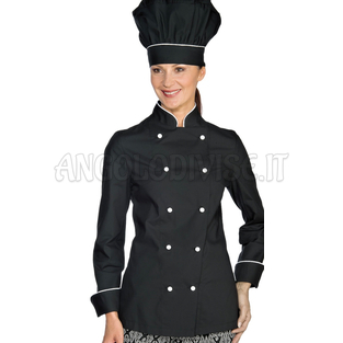 ISACCO GIACCA LADY EXTRA LIGHT NERO+BIANCO 65% POLYESTER  35% COTTON