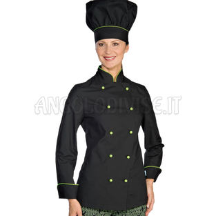 ISACCO GIACCA LADY EXTRA LIGHT NERO+MELA 65% POLYESTER  35% COTTON