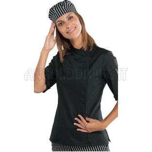 ISACCO GIACCA LADY SNAPS EXTRALIGHT M/M SUPER STRETCH NERO 97% COTTON  3% SPANDEX