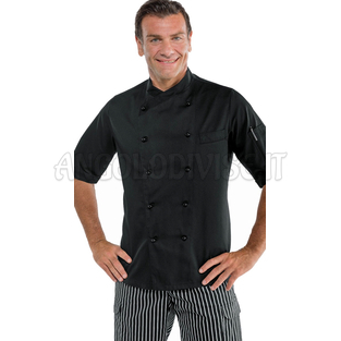 ISACCO GIACCA PANAMA SLIM MEZZA MANICA NERO 65% POLYESTER  35% COTTON