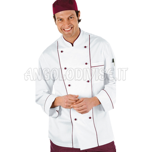 ISACCO GIACCA CUOCO BORDEAUX CHEF 100 % COTTON