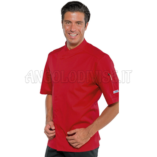 ISACCO GIACCA CUOCO BILBAO M/M ROSSO 65% POLYESTER  35% COTTON