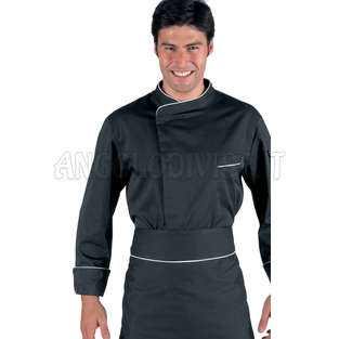 ISACCO GIACCA BILBAO NERO+BIANCO 65% POLYESTER  35% COTTON