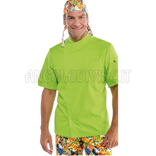 ISACCO GIACCA CUOCO BILBAO MEZZA MANICA MELA 65% POLYESTER  35% COTTON