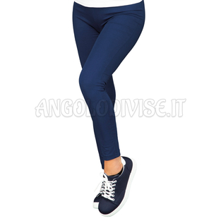 ISACCO LONG LEGGINGS BLU 97% COTTON  3% SPANDEX