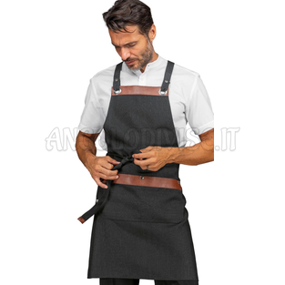 ISACCO GREMBIULE MILFORD ZAFFERANO NERO 55% POLYESTER 45%COTTON