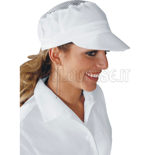 ISACCO CAPPELLO CHARLY CON RETE BIANCO 65% POLYESTER  35% COTTON