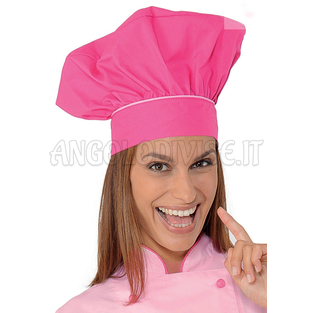 ISACCO CAPPELLO CUOCO FUXIA+ROSA 65% POLYESTER  35% COTTON