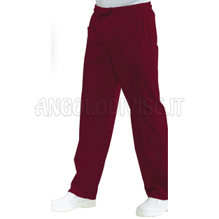 ISACCO PANTALONE C/ELASTICO BORDEAUX 65% POLYESTER  35% COTTON