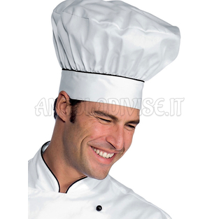 ISACCO CAPPELLO CUOCO BIANCO+NERO 100 % COTTON