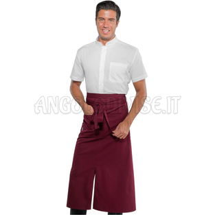 ISACCO GREMBIULE MIKONOS BORDEAUX 65% POLYESTER  35% COTTON