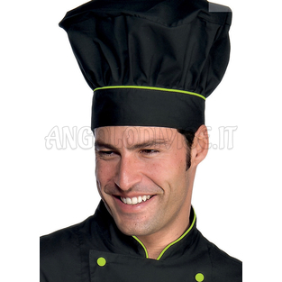 ISACCO CAPPELLO CUOCO NERO+MELA 65% POLYESTER  35% COTTON
