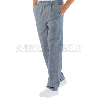 ISACCO PANTALONE CUOCO PIED DE POULE 100 % COTTON