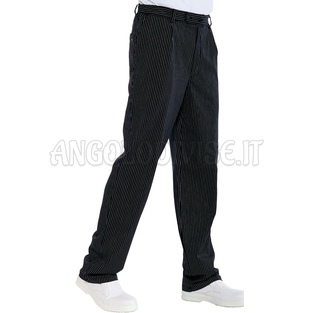 ISACCO PANTALONE CUOCO VIENNA NERO 65% POLYESTER  35% COTTON