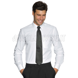 ISACCO CAMICIA UOMO CARTAGENA SLIM STRETCH BIANCO 97% COTTON  3% SPANDEX