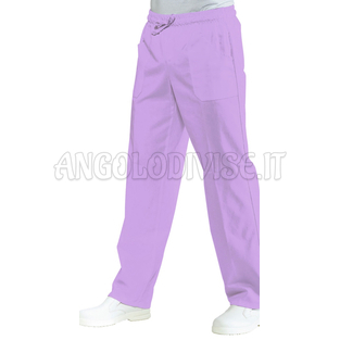ISACCO PANTALONE C/ELASTICO LILLA 100 % COTTON