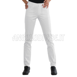 ISACCO PANTALONE MARGARITA BIANCO 97% COTTON  3% SPANDEX