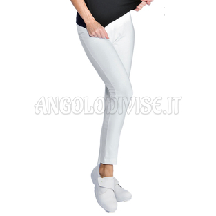 ISACCO LONG LEGGINGS BIANCO 97% COTTON  3% SPANDEX