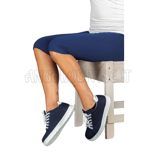ISACCO SHORT LEGGINGS BLU 97% COTTON  3% SPANDEX
