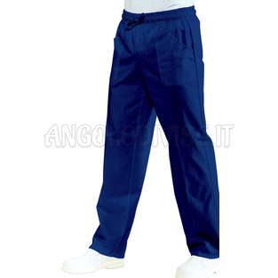 ISACCO PANTALONE C/ELASTICO BLU 65% POLYESTER  35% COTTON