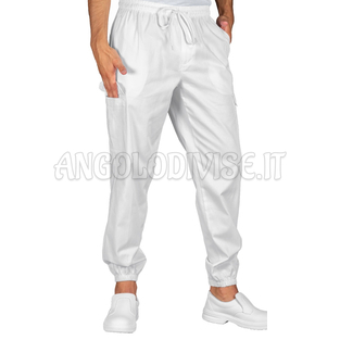 ISACCO PANTAWORK BIANCO 100 % COTTON