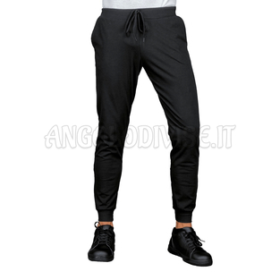 ISACCO PANTA OLIMPIA UNISEX JERSEY NERO 97% COTTON  3% SPANDEX
