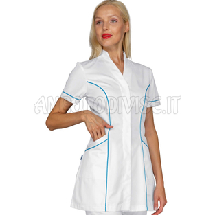 ISACCO CASACCA RIO BIANCO+TURCHESE 65% POLYESTER  35% COTTON