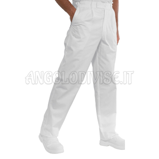 ISACCO PANTALONE LAVORO BIANCO 100 % COTTON