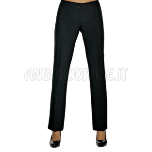 ISACCO PANTALONE TRENDY JERSEY MILANO NERO 96% POLYESTER 4% SPANDEX